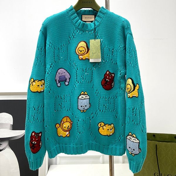 注目度抜群！グッチ 漫画の動物の刺繍 ニットセーター コピー gug35744